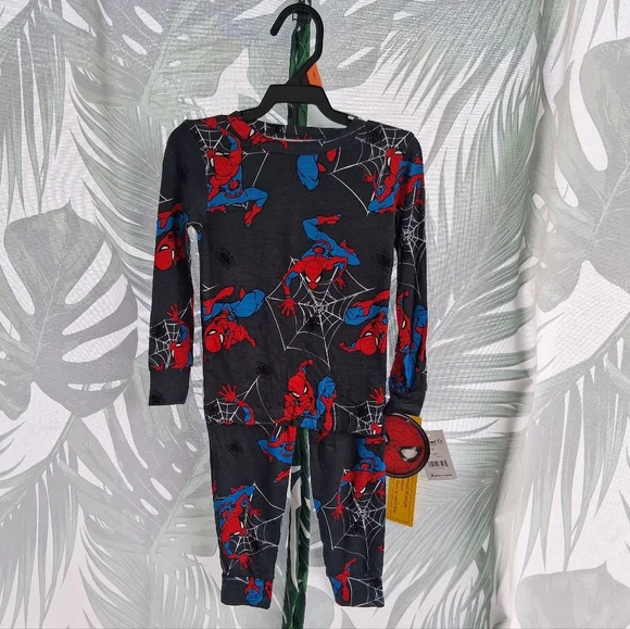 Marvel Kids Long Sleeve 2-piece Pajama Set - Black and Blue Spider-Man Design - Picture 2 of 4